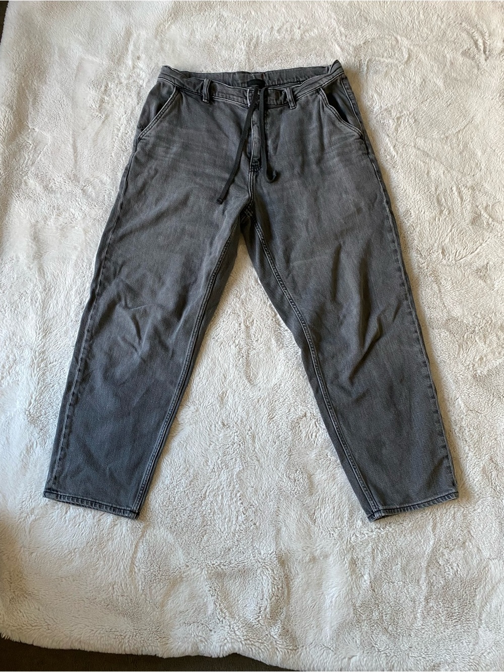 Uniglo Casual Drawstring Gray Jeans
